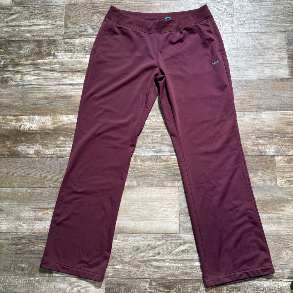 Nike Pants Womens L Burgundy Straight Leg Athletic 521901-655 Workout Jogger